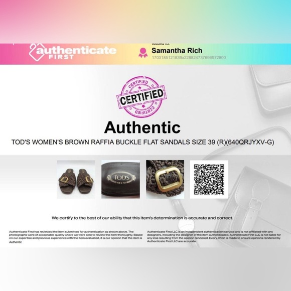 🤎LIKE NEW (w/ COA) TOD'S Brown Raffia Buckle Flat Sandals - Picture 16 of 16